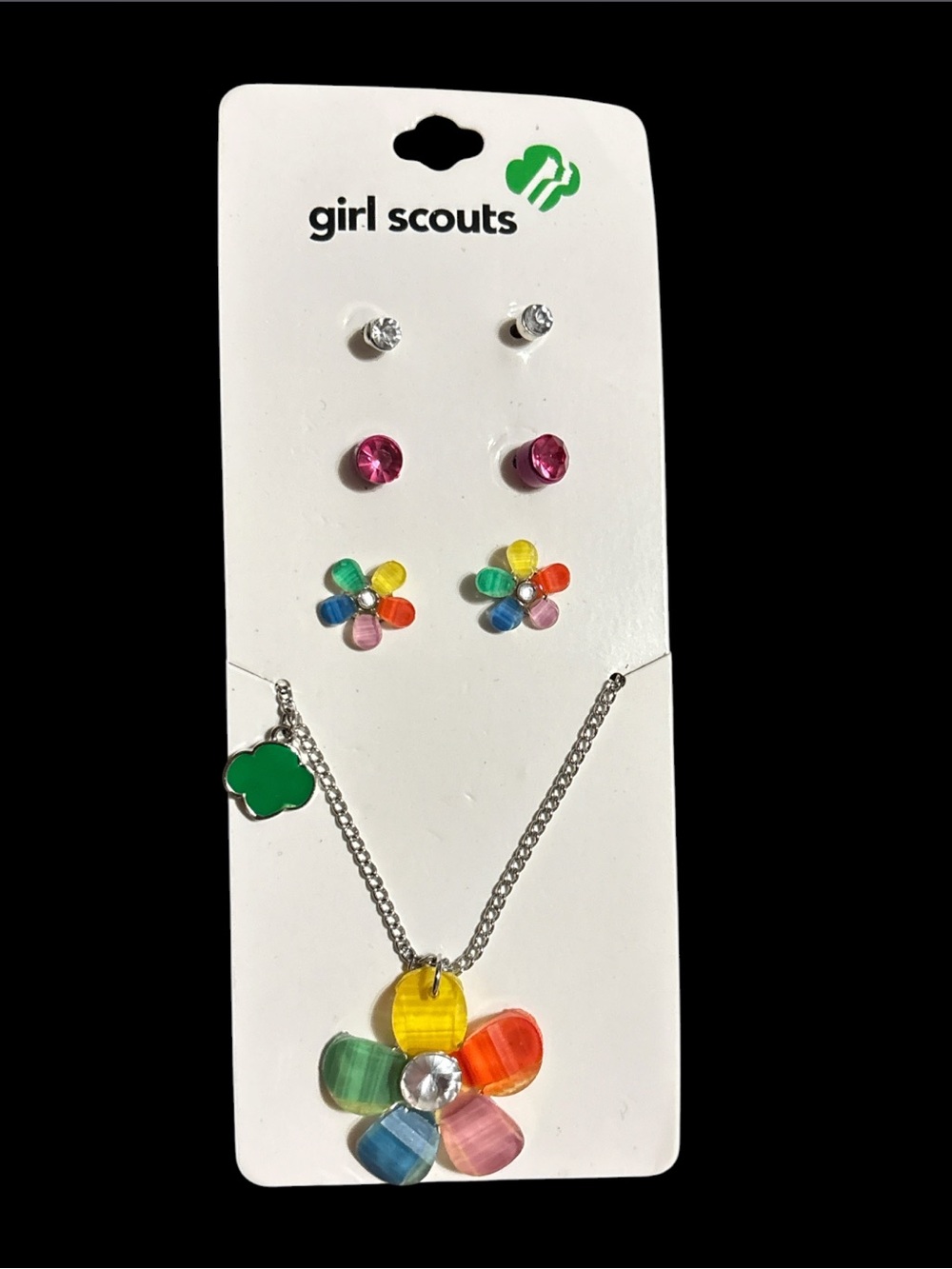 Multicolor Flower Necklace and Earring Set